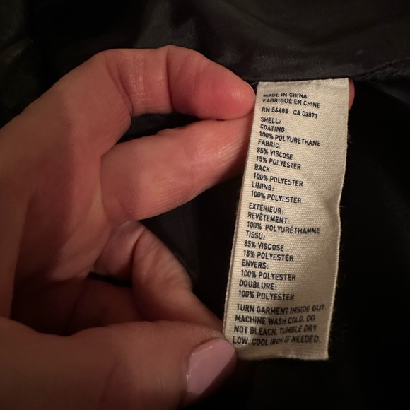 Black pleather Moto jacket in size M - Picture 7 of 8